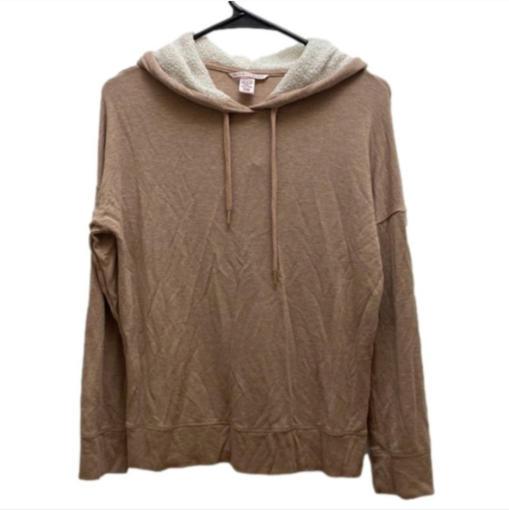 Victoria's Secret Super Soft Tan Pullover Hoodie Sweatshirt Size Small
